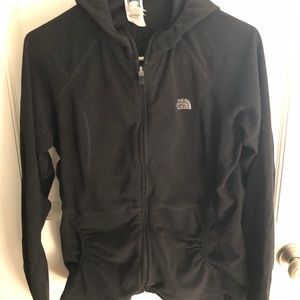 North Face black fleece zip up hoody